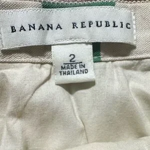 Jupe Fluide Banana Republic - Imprimé Floral Ivoire Et Vert - Taille 6 - Coupe A-Line
